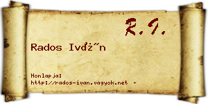 Rados Iván névjegykártya